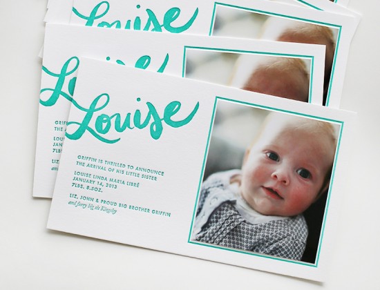 Hand-Lettering-Baby-Announcement-Linda-and-Harriett4-550x420