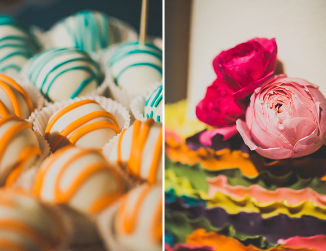 mexican-fiesta-wedding-cake-balls-and-floral-on-cake